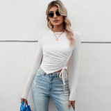 EVE Long Sleeve Drawstring Pleated T Shirt GYSQ-WCCG2820
