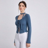 EVE Bandage Hollow Out T Shirt GYSQ-ZTDH1260