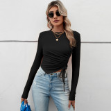 EVE Long Sleeve Drawstring Pleated T Shirt GYSQ-WCCG2820