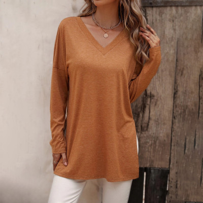 EVE Long Sleeve V Neck Knits T Shirt GYSQ-QCCH2250