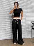 EVE Solid Color Loose Straight Pants GYSQ-CPEF1970