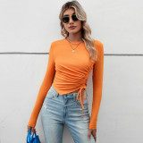 EVE Long Sleeve Drawstring Pleated T Shirt GYSQ-WCCG2820