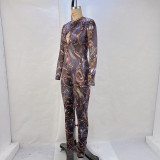 EVE Print Hollow Out Backless Jumpsuit GPBY-14598