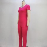 EVE Short Sleeve Backless Sport Jumpsuit GPBY-14471