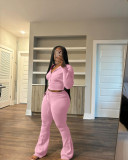 EVE Fashion Knits Hooded Sport Sweater Two Piece Pants Set NYF-8186