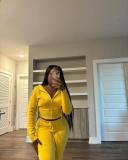 EVE Fashion Knits Hooded Sport Sweater Two Piece Pants Set NYF-8186