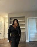 EVE Fashion Knits Hooded Sport Sweater Two Piece Pants Set NYF-8186