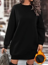 EVE Sport Casual Padded Thickened Sweatshirt Dress GCNF-57551