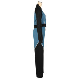 EVE Denim Patchwork Sport Jacket Pants Suit AIL-302