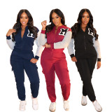 EVE Letter Print Sport Padded Two-piece Pants Set SFY-622