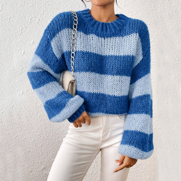 EVE Long Sleeve Color Block Sweater GDAM-7193