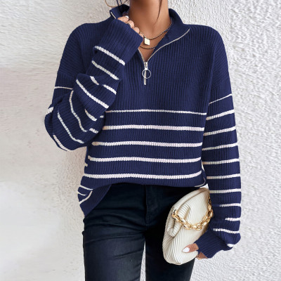 EVE Long Sleeve Zipper Pullover Sweater GDAM-1022
