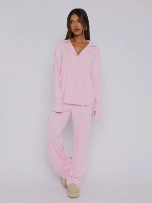 EVE Solid Color Loose Loungewear 2 Piece Set MIL-112