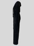 EVE Hooded Zipper Sport Velour Jacket Pants Set MIL-116
