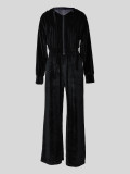 EVE Hooded Zipper Sport Velour Jacket Pants Set MIL-116