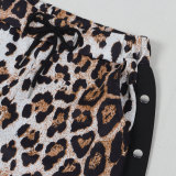 EVE Plus Size Leopard Print Long Sleeve Pants Suit NY-10958