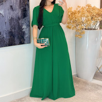 EVE Solid Color Tie Up Split Maxi Dress GYLY-10579