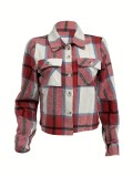 EVE Casual Plaid Tweed Short Jacket GLF-10070-1