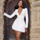 EVE Solid Color Single-breasted Mini Dress GJYO-301302