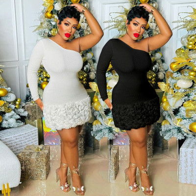 EVE Single Shoulder Long Sleeve Mini Dress CYA-901589