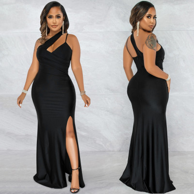 EVE Sexy Slash Shoulder Sling Maxi Dress GYRY-8015