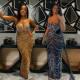 EVE Hot Drill Backless Sling Maxi Dress CYA-901322