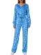 EVE Gold Velour Print Hooded Two Piece Pants Set GLF-10071-1