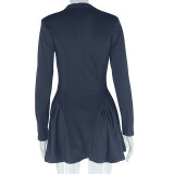 EVE Solid Color Single-breasted Mini Dress GJYO-301302