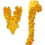 EVE Deep V Sexy One-piece Swimsuit And Skirt Suit CYZY-11319