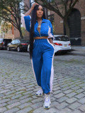 EVE Casual Patchwork Zipper Loose Two Piece Pants Set MIL-132