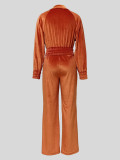 EVE Velvet Long Sleeve Zipper Jacket Pants Sport Suit MIL-142