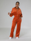 EVE Velvet Long Sleeve Zipper Jacket Pants Sport Suit MIL-142