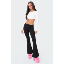 EVE Solid Color Casual Sport Flare Pants MIL-6686