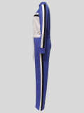 EVE Color Block Zipper Drawstring Casual Pants Suit MIL-T126