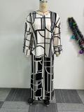 EVE Plus Size Print Long Sleeve Loose 2 Piece Pant Set NY-10963