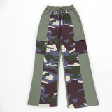 EVE Plus Size Print Contrast Color Wide Leg Pants NY-3375