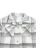 EVE Black White Plaid Print Fashion Coat YH-1040
