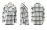 EVE Black White Plaid Print Fashion Coat YH-1040