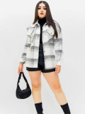 EVE Black White Plaid Print Fashion Coat YH-1040