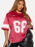 EVE Letter Print Patchwork Loose Tops YWXS-XS-XSL44777
