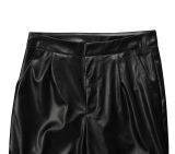 EVE PU Leather Sleeveless Halter Two Piece Pants Set AIL-298