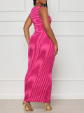 EVE Stripe Printed Sleeveless Bodycon Dress GWDS-230516