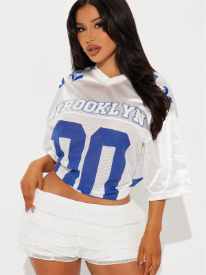EVE Sport Letter Print Loose T Shirt YWXS-XS-XSL44806