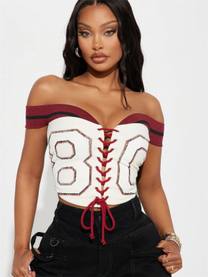 EVE Sexy Print Tie Up Vest Tops YWXS-XS-XS5266