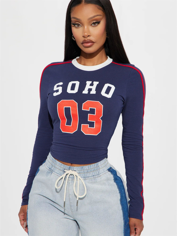 EVE Sport Print Long Sleeve Tops YWXS-XS-XSL44721