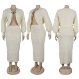 EVE Plus Size Cardigan Sweater Long Skirt 2 Piece Set NY-101
