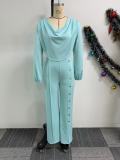 EVE Plus Size Sexy Lantern Sleeve Wide Leg Jumpsuit NY-10967
