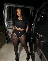 EVE Casual Patchwork Print Tight Two Piece Shorts Set GFCF-1299