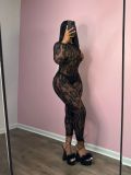 EVE Long Sleeve Lace Backless Jumpsuit GDYF-6699
