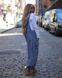 EVE Fashion Loose Denim Overall Jumpsuit LX-6037